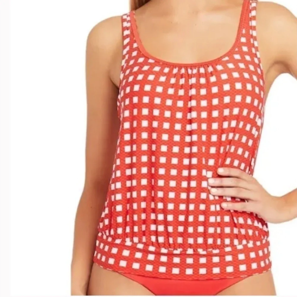 Sea Level Swim Australia Le Damier Blouson Multifit Singlet Tankini Red Check